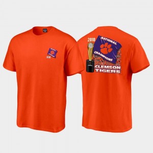 2018 National Champions Men's Flag College Football Playoff Clemson University T-Shirt Orange