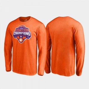 2018 National Champions Clemson T-Shirt Gridiron Long Sleeve College Football Playoff For Men's Orange