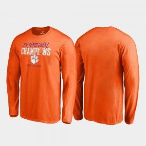 Orange Clemson National Championship T-Shirt Men Hitch Long Sleeve College Football Playoff 2018 National Champions