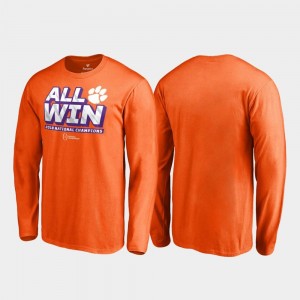 Orange 2018 National Champions Offtackle Long Sleeve College Football Playoff For Men Clemson National Championship T-Shirt