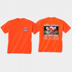 For Men Recap Undefeated Schedule College Football Playoff Clemson Tigers T-Shirt Orange 2018 National Champions