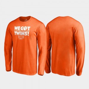 Clemson University T-Shirt 2018 National Champions For Men's Orange We Got Twins Long Sleeve College Football Playoff