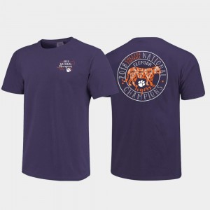 Clemson Tigers T-Shirt Circle Comfort Colors College Football Playoff Purple Mens 2018 National Champions