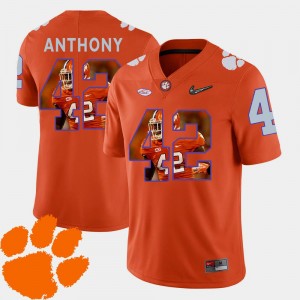Football Mens Stephone Anthony Clemson National Championship Jersey Orange Pictorial Fashion #42