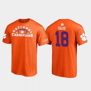 T.J. Chase Clemson T-Shirt Mens #18 Pylon College Football Playoff 2018 National Champions Orange