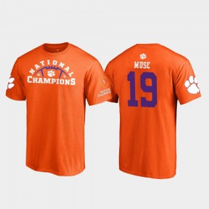 #19 2018 National Champions For Men Pylon College Football Playoff Tanner Muse Clemson T-Shirt Orange
