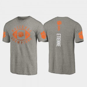 2018 National Champions #9 College Football Playoff Fanatics Branded Gray Travis Etienne Clemson University T-Shirt For Men