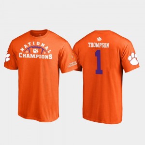 2018 National Champions Pylon College Football Playoff For Men #1 Trevion Thompson CFP Champs T-Shirt Orange