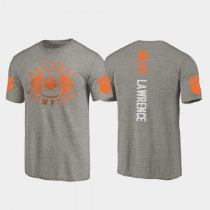For Men Gray Trevor Lawrence Clemson Tigers T-Shirt 2018 National Champions #16 College Football Playoff Fanatics Branded