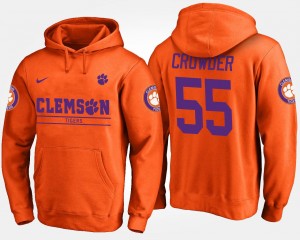 Name and Number Orange Men #55 Tyrone Crowder Clemson Hoodie
