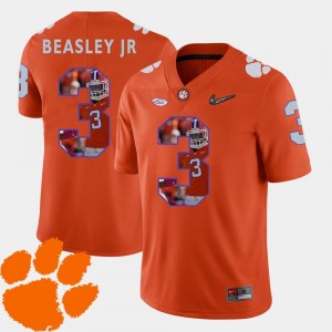 Mens #3 Football Orange Pictorial Fashion Vic Beasley Jr. CFP Champs Jersey