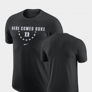 Black Duke Blue Devils T-Shirt Basketball Team For Men's Nike