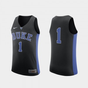 Black Authentic Nike Blue Devils Jersey College Basketball Men #1