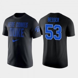 Black Men #53 College Basketball Nike 2 Hit Performance Brennan Besser Duke T-Shirt