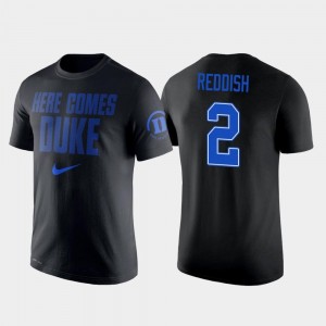 College Basketball Mens Black #2 Nike 2 Hit Performance Cam Reddish Duke Blue Devils T-Shirt