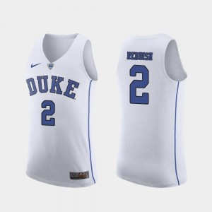 White March Madness College Basketball #2 Cam Reddish Blue Devils Jersey Men Authentic