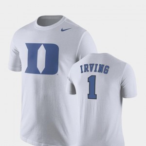 For Men White #1 Nike Basketball Replica Kyrie Irving Blue Devils T-Shirt Future Stars