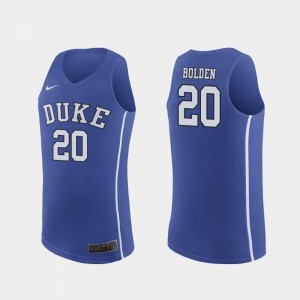 Royal Marques Bolden Duke University Jersey March Madness College Basketball #20 Men Authentic