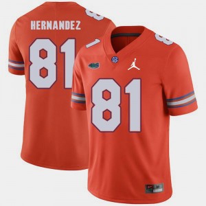 Aaron Hernandez Florida Jersey #81 Replica 2018 Game Mens Jordan Brand Orange