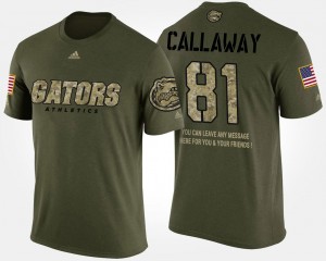 Men's #81 Military Antonio Callaway UF T-Shirt Camo Short Sleeve With Message