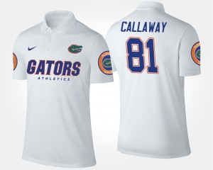 Men Name and Number White #81 Antonio Callaway UF Polo