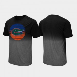 Black Fancy Walking Mens Florida T-Shirt Dip Dye