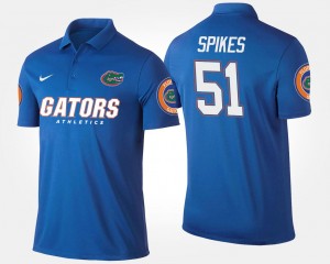 Blue Mens Brandon Spikes Florida Polo #51 Name and Number