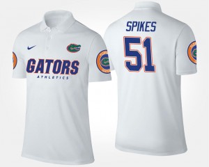 White For Men's Name and Number #51 Brandon Spikes Florida Polo
