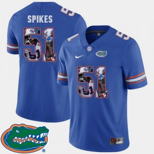 For Men's Football Brandon Spikes UF Jersey Royal Pictorial Fashion #51