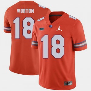 #18 Orange Men's C.J. Worton Florida Jersey Replica 2018 Game Jordan Brand