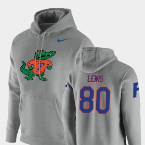 #80 C'yontai Lewis Florida Gators Hoodie Vault Logo Club Mens Nike Pullover Heathered Gray
