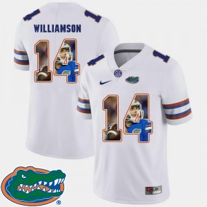 Mens White Pictorial Fashion #14 Football Chris Williamson Florida Jersey