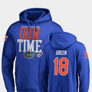 #18 Daquon Green UF Hoodie 2018 Peach Bowl Bound Royal For Men Fanatics Branded Counter