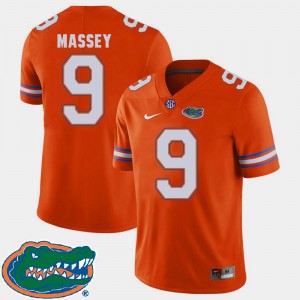 College Football Orange Mens #9 2018 SEC Dre Massey University of Florida Jersey