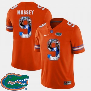 Football Pictorial Fashion #9 Dre Massey Florida Jersey Orange For Men's