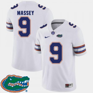 College Football 2018 SEC Dre Massey Florida Jersey #9 White Mens