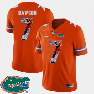 For Men's Pictorial Fashion Football #7 Orange Duke Dawson University of Florida Jersey