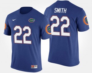Emmitt Smith Florida T-Shirt Name and Number #22 Blue For Men's