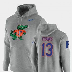 #13 Feleipe Franks Florida Gators Hoodie Vault Logo Club Heathered Gray Men Nike Pullover