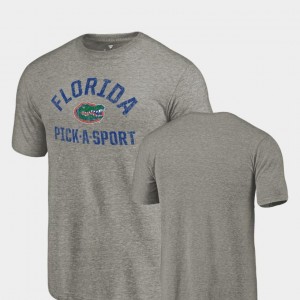 Pick-A-Sport UF T-Shirt Gray Tri Blend Distressed Men's