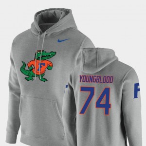 #74 Heathered Gray Jack Youngblood Florida Hoodie For Men Vault Logo Club Nike Pullover