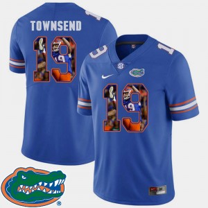 Royal For Men's Pictorial Fashion Football #19 Johnny Townsend University of Florida Jersey