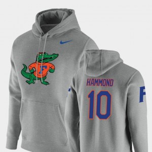 Josh Hammond Florida Gators Hoodie Nike Pullover #10 Men Vault Logo Club Heathered Gray