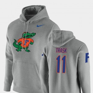 #11 Kyle Trask Florida Gators Hoodie Heathered Gray Men's Nike Pullover Vault Logo Club