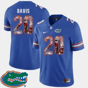 Men Football Royal Malik Davis Florida Gators Jersey Pictorial Fashion #20