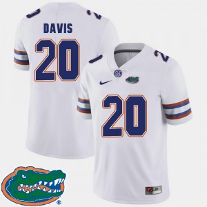 White For Men's 2018 SEC College Football #20 Malik Davis Florida Jersey