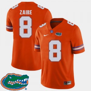 #8 Men College Football Orange Malik Zaire Florida Gators Jersey 2018 SEC