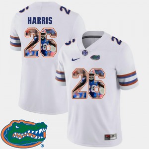 #26 Pictorial Fashion Mens White Marcell Harris UF Jersey Football