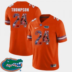 Mens Mark Thompson Florida Jersey Pictorial Fashion Orange Football #24