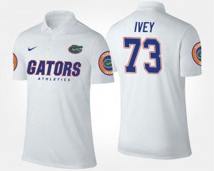 White Name and Number Mens #73 Martez Ivey Florida Polo
